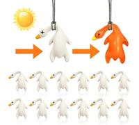 12pc Duck Car Accessories, UV Color Changing Duck Creative Pendant, Cute Roast Duck Creative Interior Decoration, UV Temperature Reminder, Suitable for Cars (1pc Duck UV Temperature Reminder)