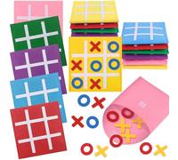 12pc Felt Tic Tac Toe Game, Interesting Noughts and Crosses Game, Party Bag Fillers for Kids 6-12,Two types of gameplay Tic Tac Toe Strategic Board Game for Kids, Party Packs for Kid Birthday Paty