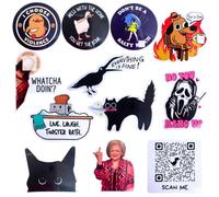 12PC Funny Meme Magnets, Cute Fun Weird Magnet Black Cat Peeking Jesus This is Fine Rick Roll for Refrigerator Boys Locker Decoration Car Bumper Sports Adult Office Supplies Coworker Gifts