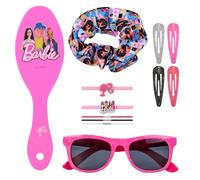 12pc Girls Kids Sunglasses Hair Accessories Comb Clips Bands Beauty Set with Carry Case (Barbie)
