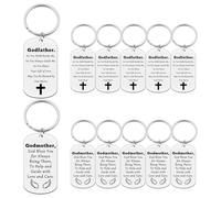 12PC Godmother Appreciation Gift Religious Keyring Gift Thank You Keyring Gift for Godfather First Communion Gift Godfather Godmother Gift Fathers Day Gift for Godfather Mothers Day Gift for Godmother