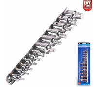 12pc Male Torx Bit Star Socket Set With Rail 1/4" 3/8" Dr T10 - T60 01551
