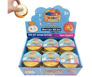 12pc Mystery Dumpling Squish-y, Dumpling Squish y White Stress Balls with Steamer Box, Mystery Box, Sensory Squeeze Dumplings Squish-ys for Stress Relief, Squish y Dumpling Fidget Toy (A-12pc)