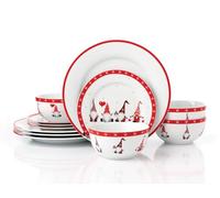 12PC Nordic Gnome Porcelain Dinner Set