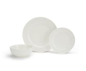 12Pc Professional Alumina White Ceramic Classic Rim Dinner Set