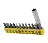 12pc Professional Bit Set Resistant Alloy Steel with Extension Rod and Bit Organizers Multiple Applications Extension Rod Tool