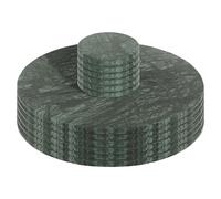 12pc Round Marble Placemats & Round Coasters Set - 30cm - Green Argon Tableware Green One Size