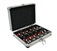 12Pc Router Bit Set 1/2 Inch Shank Tct With Aluminum Case