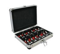 12Pc Router Bit Set 1/2" Shank Tct Tipped Woodworking Tools In Aluminium Case