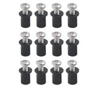 12PC Rubber Bushing Nut Kit Featuring Neoprene Flanged Bushings and 304 Stainless Steel Screws for Marine Fixing