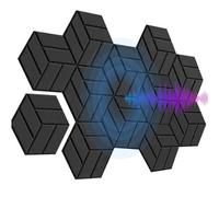12PC Soundproof Wall Panels - Hexagon Acoustic Panels | Acoustic Wall Foam | Noise Dampening Board High-Density For Bathroom Game LivingRoom Dormitory Home Ceiling Theaters And Bedroom