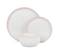Waterside 12pc Orange Rim Porcelain Dinner Set