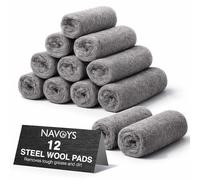 12pc Steel Wool Pads for Heavy Duty Cleaning, Rust Removal & Scouring, Tough on Grease, Pots, Pans & Metal Surfaces