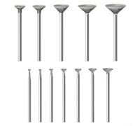 12PC Stone Carving Set Emery Burr Bits for Rotary Tools, 2.35mm and 3mm Shank Polishing Kit Compatible with Die Grinders, Multi-Material Grinding Accessories
