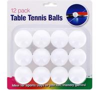 12pc Table Tennis Training Balls - 40mm White Practice Ping Pong, Durable, Beer Pong, Beginner Games, for Indoor & Outdoor Use (12 Table Tennis Balls)