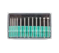 12pc Universal 1/8" Shank Diamond Burr Bit Set For Dremel Rotary Tool 150 Grit