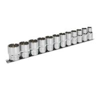 12pc UNIVERSAL Metric Socket Set - 1/2" Sq - TOTAL DRIVE Fits Most Fasteners