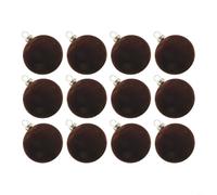 12PC Velvet Christmas Baubles, Flocked Ornament Balls with | Matte Finish, Shatterproof Luxury Tree Decorations for Elegant Home Festive Decor, Tree Trim Set(Pure coffee color)