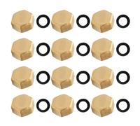 12pcs 1/2 Inch Female End Cap Brass Copper Threaded Sealing Cap | Washer, Hex Head Design, Rust Resistant Choice for Sinks, Radiator Service, Washing Machine Hose Fittings