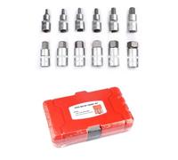 12Pcs 1/2inch Drives Impacts Hexagon Bit Socket Set H5 H6 H7 H8 H12 H14 H16 H17 H18 H19 H22 Hexagon Socket Set Hand Tool Professional Tool