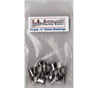12pcs. 1/4" Nickel Press-Fit Tuner Bushings/Ferrules