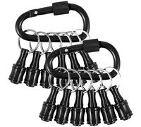 12Pcs 1/4inch Hex Shaft Screwdriver Bit Holder,Portable Bit holder Keychain,Aluminum Alloy Drill Extension Bit Holder with 2 Carabiner for Screw Driver