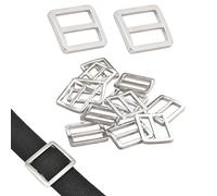 12pcs 1 Inch Zinc Alloy Tri-glide Buttons - Metal Slide Tri-Glide Buckle Webbing Strap Adjustable Fastener, Versatile Hardware for Strap Keeper, Leathercraft, Bag & Belt DIY Accessories(Silver)