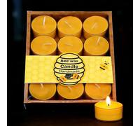 12PCS 100% Natural Beeswax Tealight Candles, Non-Toxic Pure Beeswax Tealight Candle Set, Handmade Cotton Wick, Eco-Friendly Relaxation & Ambiance for Home Outdoor Weddings Diwali Gifts