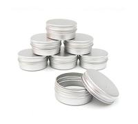 12PCS 100ml/3.3oz Round Aluminum Cans Screw Lid Metal Tins Jars Empty Silver Aluminum Tin Jars Cosmetic Sample Storage Jars Slip Slide Containers for DIY Crafts Candles Making Tea Spices Lip Balms