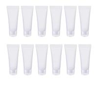 12Pcs 100ml Clear Plastic Squeeze Tubes Refillable Travel Toiletry Containers with Flip Top Caps for Shampoo Lotion Cosmetic Liquids