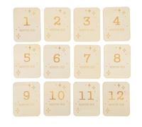 12pcs 100x78mm Printed Wooden Round Cards for Milestones