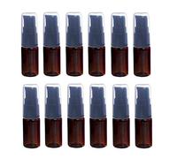 12Pcs 10ml/0.34oz Brown Lotion Pump Bottle with Black Press Pump Head Empty Refillable Makeup Cosmetic Toiletries Liquid Container Dispenser for Emulsion Body Wash Shampoo