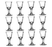12PCS 10ml Clear Mini Shot Glasses with Base - Small Glass Cups for Wine, Tequila, Whiskey, Spirits, Tasting, Dessert, Party, Wedding Favors, Decorative