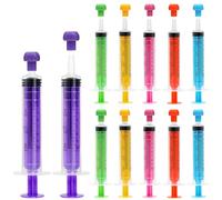 12pcs 10ml Syringe Liquid Measuring Syringes with Cap, Individually Sterile Sealed Lab Syringes with Measurement for Measuring Liquids, Scientific Labs Experiment, Feeding Pets