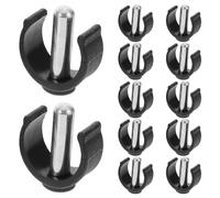 12pcs 12pcs C-Shaped Cane Pin Locks M8x28mm ABS Steel Black | Universal Fit for Canes and Walking Sticks, Indoor and Outdoor Use, Space-saving C Shaped Latch Design