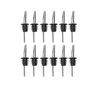 （12pcs） 12pcs Classic Stainless Steel Bottle Pourers Tapered Spout Liquor Pourers with Rubber Dust Caps Restaurants