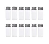 12Pcs 15ml Clear Glass Bottles with Silver Aluminum Caps Empty Sample Jars for Wedding Favors DIY Crafts Essential Oils Lotions Samples
