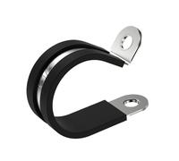 12pcs 16/19mm Rubber Lined P Clips Clamp Cable Mount Hose Pipe Stainless Steel Fixing Fasteners Harnesses Bracket(12pcs 19mm)