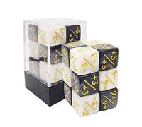 12pcs 16mm Positive and Negative D6 Dice Counters Set in Brick Box, Marble Token Dice Compatible with MTG, CCG, Car