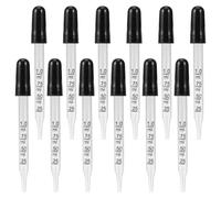 12pcs 1ml Glass Dropper Pipette with Scale Line Black