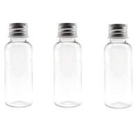 12PCS 1oz / 30Ml Empty Clear PET Plastic Tube Bottle Containers With Silver Aluminum Screw Cap For Makeup Lotion Essential Oils Creams Powders Moisture Smaples