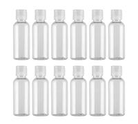 12PCS 20ml/0.67oz Empty Clear Plastic Sample Bottle Travel Container Jar Pot Vial with Flip Lid Perfect for Makeup Emollient Water Shower Gel Emulsion Liquid Comestic Containers (20ml/0.67oz)