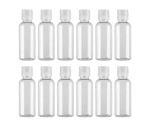 12PCS 20ml/0.67oz Empty Clear Plastic Sample Bottle Travel Container Jar Pot Vial with Flip Lid Perfect for Makeup Emollient Water Shower Gel Emulsion Liquid Comestic Containers (20ml/0.67oz)