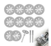 12PCS 22mm Diamond Cutting Wheel, Gemstones Glass Cut Off Discs with 2pcs 3mm Arbor Shafts Mandrel Cutting Discs for Dremel Rotary Tools for Glass Metal Ceramics Rock Cutting Gem Stone Carving