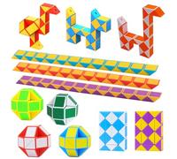 12PCS 24 Blocks Magic Snake Cube, Party Bag Fillers for Kids, Mini Snake Speed Cube, Fidget Toys Party Supplies, Twist Puzzle Toys for Kids Intelligence Development