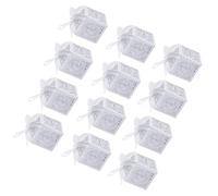12pcs/24pcs Decorative Candy Boxes With Ribbon White Love Heart Chocolate Boxes Elegant Wedding Party Decorations