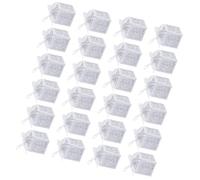 12pcs/24pcs Decorative Candy Boxes With Ribbon White Love Heart Chocolate Boxes Elegant Wedding Party Decorations