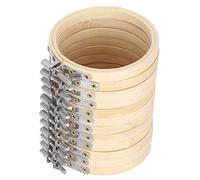 12Pcs 3.5Inch Bamboo Embroidery Hoops Wooden Round Adjustable Circle Cross Stitch Hoop Ring for Art Crafting Handy Sewing Cross Stitching