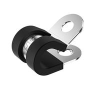 12Pcs 304 Stainless Steel Rubber Lined P Clips Cable Mounting Wiring Hose Pipe Clamp Fix Fasteners Holder with Extra Grip(10 mm)