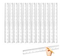 12Pcs 30cm Rulers,Straight Rulers Multipack,12 In Clear Plastic Ruler,Clear Plastic Metric Rulers Set,Resistant Ruler Fade-Resistant Markings,Measuring Drafting Tool for Office Student Kids Teacher